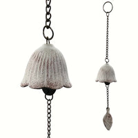 Creative Japanese Cast Iron Wind Chime Hanging Decoration Retro Metal Leaf Bell for Balcony Outdoor Garden