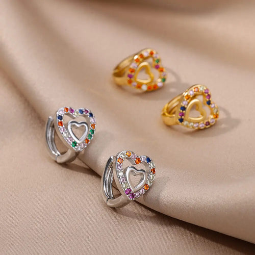 Zircon Heart Earrings
