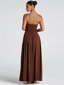 Patchwork Draped Maxi Dress