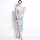 Beaded Lace Midi Dress