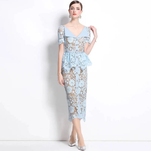 Beaded Lace Midi Dress