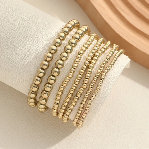 Gold Beaded Charm Bracelet