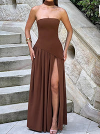 Patchwork Draped Maxi Dress