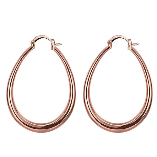 Oval Gold Silver Earrings