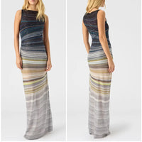 Sequined Striped Knit Dress