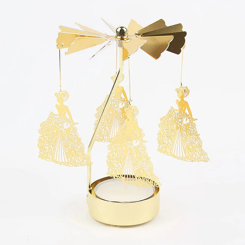 Rotating Metal Candle Holder Short Eye Catching Design for Christmas Dinner Party Wedding Party Decoration Gift