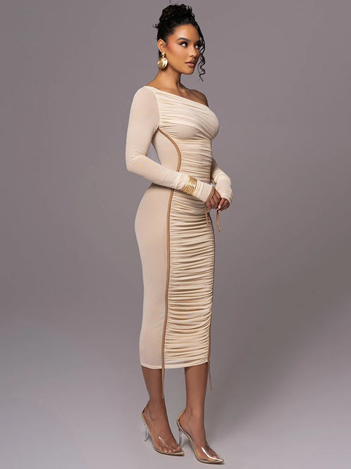 BlissBloom Sheer Sleeve Dress
