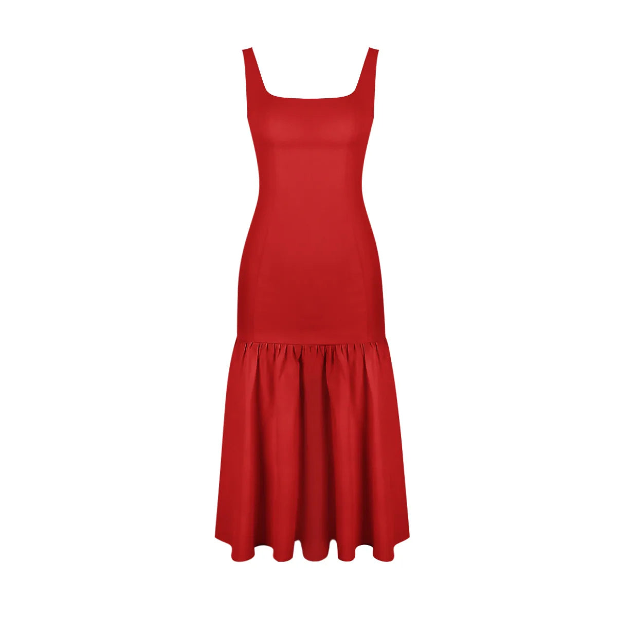 Red Suspender Dress