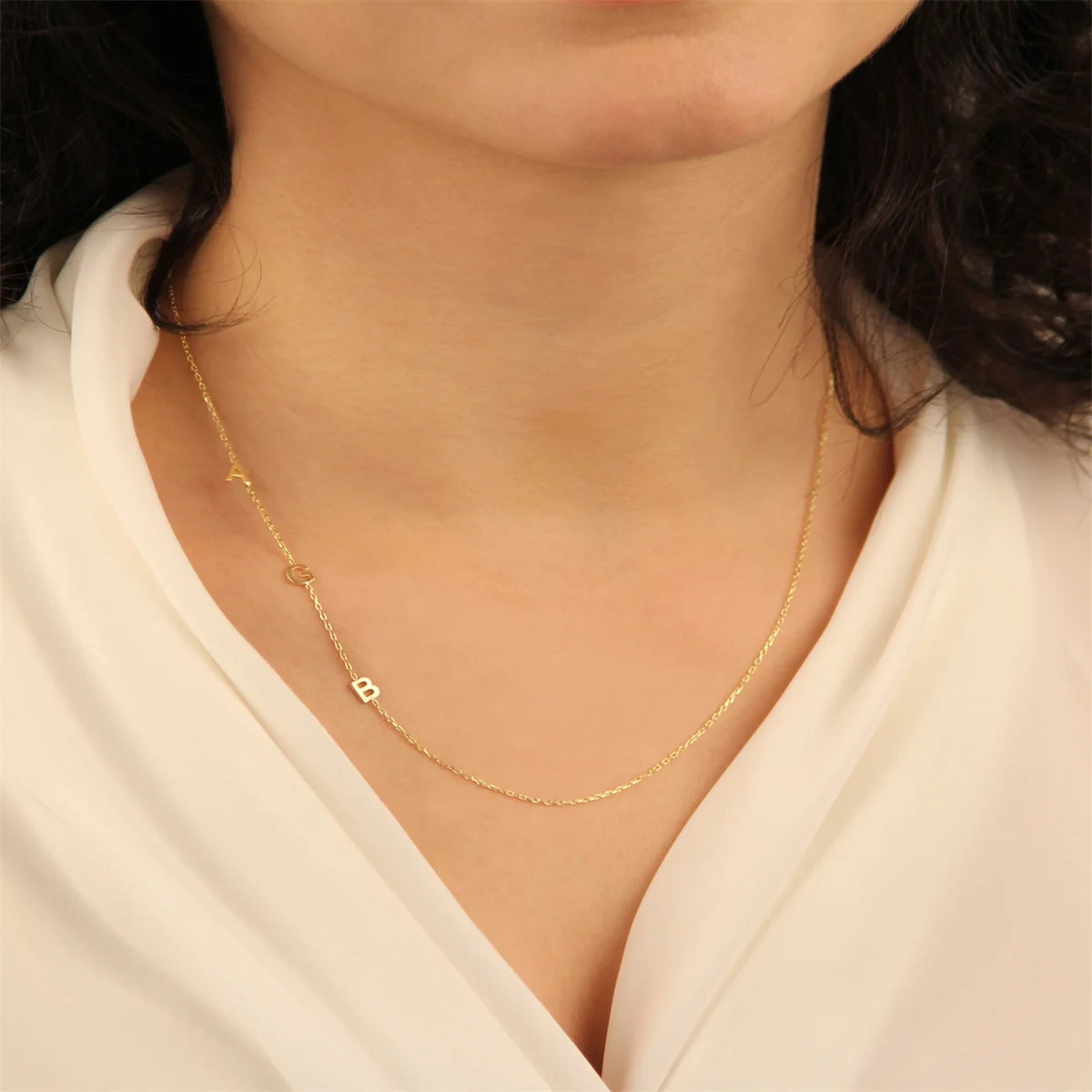 Sideways Initial Letter Necklace