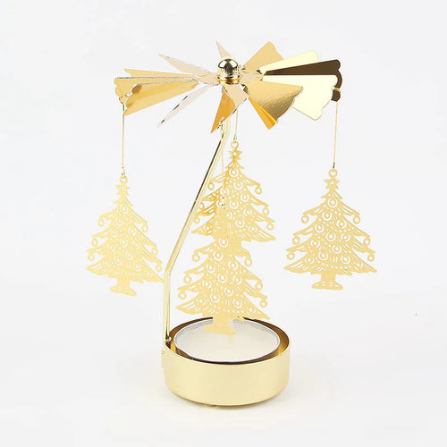 Rotating Metal Candle Holder Short Eye Catching Design for Christmas Dinner Party Wedding Party Decoration Gift