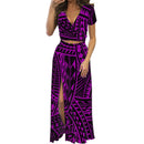 Polynesian Print Maxi Dress