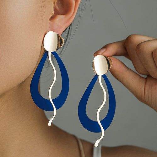 WaveCrest Drop Earrings